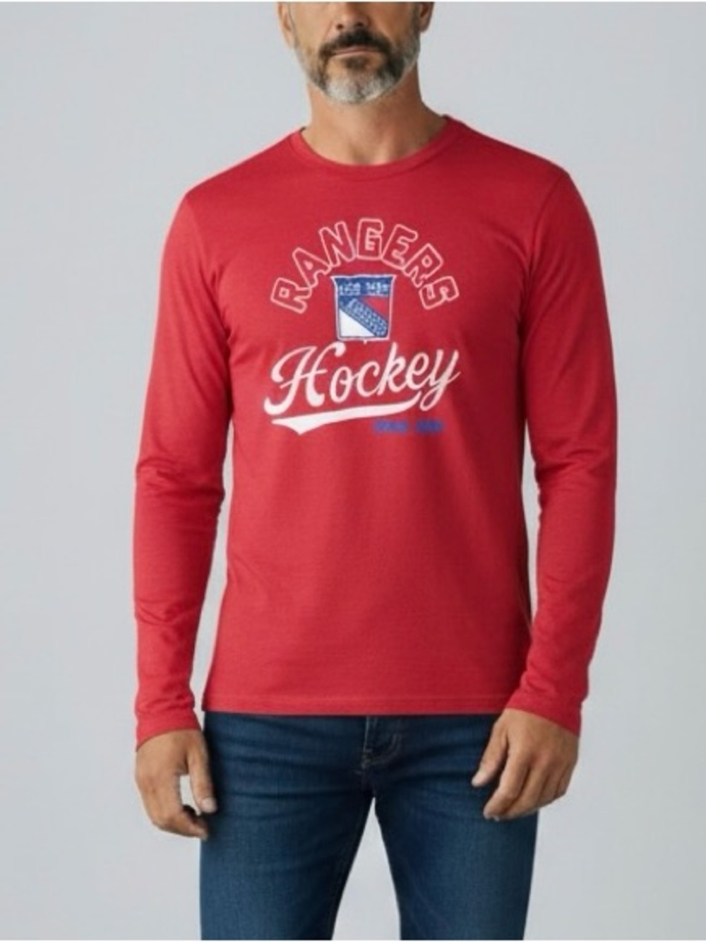 Fanatics New York Rangers Hockey Long Sleeve Shirt Size XL Red NHL Tee